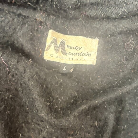 Rocky Mountain Nepal Large Zip Up Jacket Wool Knit Fleece Lined Hood Pockets Y2K - Picture 10 of 11